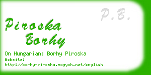 piroska borhy business card